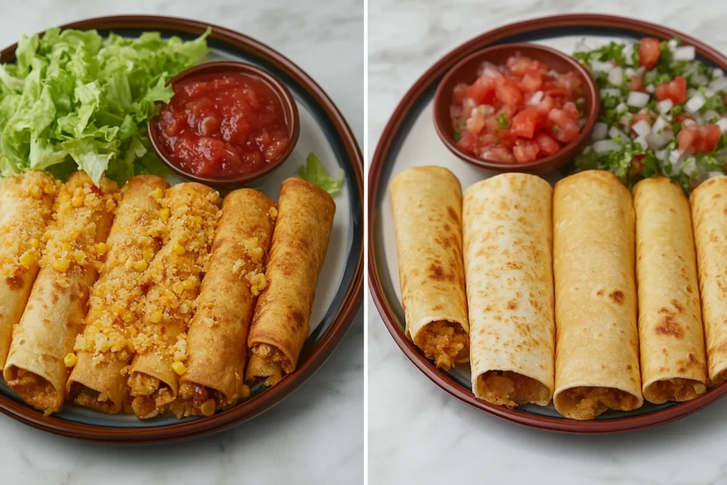 Corn vs. flour tortillas for flautas side-by-side comparison