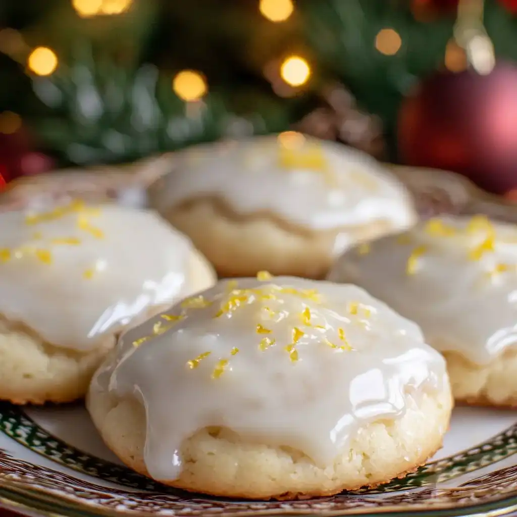 Italian anise cookies with lemon glaze