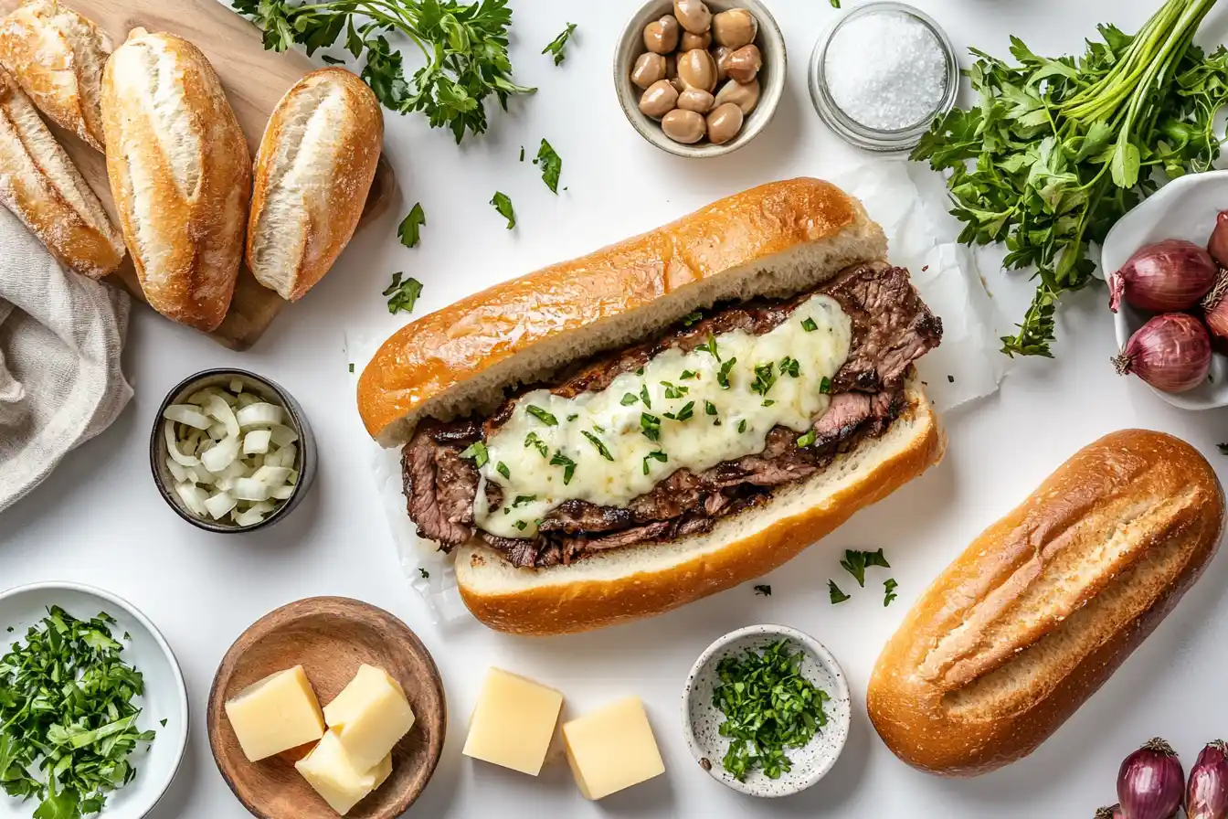 Fresh Philly cheesesteak with secret ingredient in Philly cheesesteak flavor.