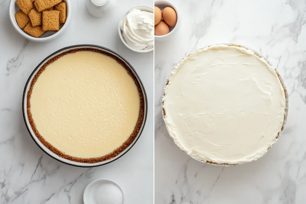 Ingredients for Basque and regular cheesecakes compared side by side