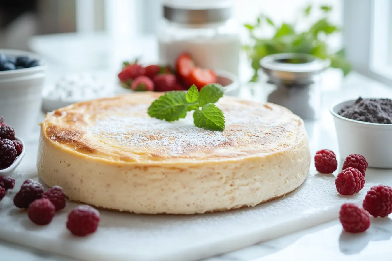 Protein Cheesecake with Greek Yogurt and Fresh Berries