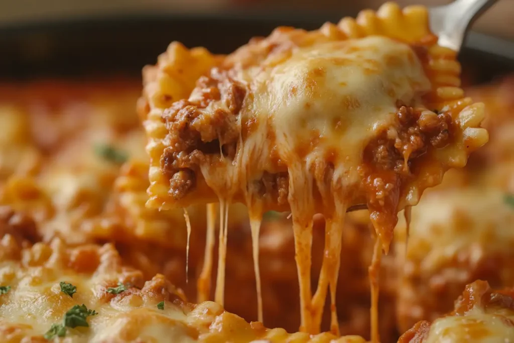 Cheesy Slow Cooker Ravioli Bake