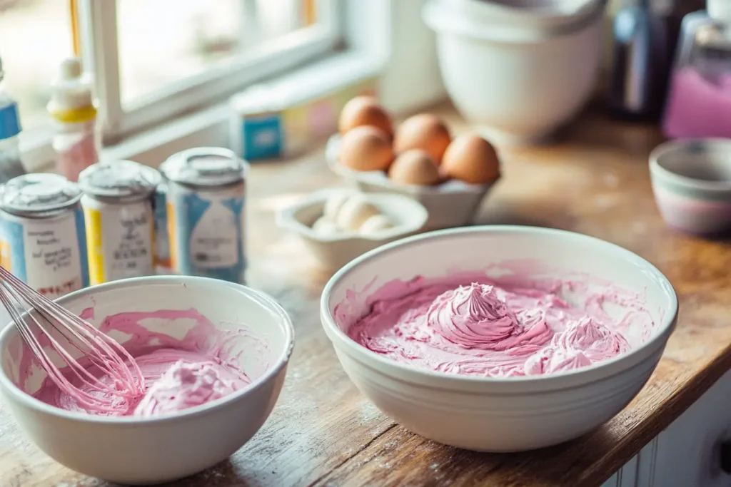 Baking process for pink chiffon cake ingredients