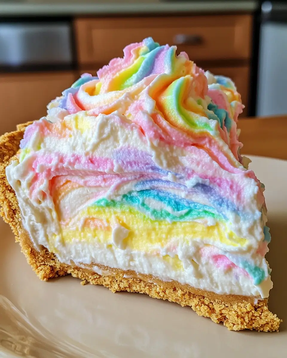 Pastel Easter Swirl Cream Pie Slice