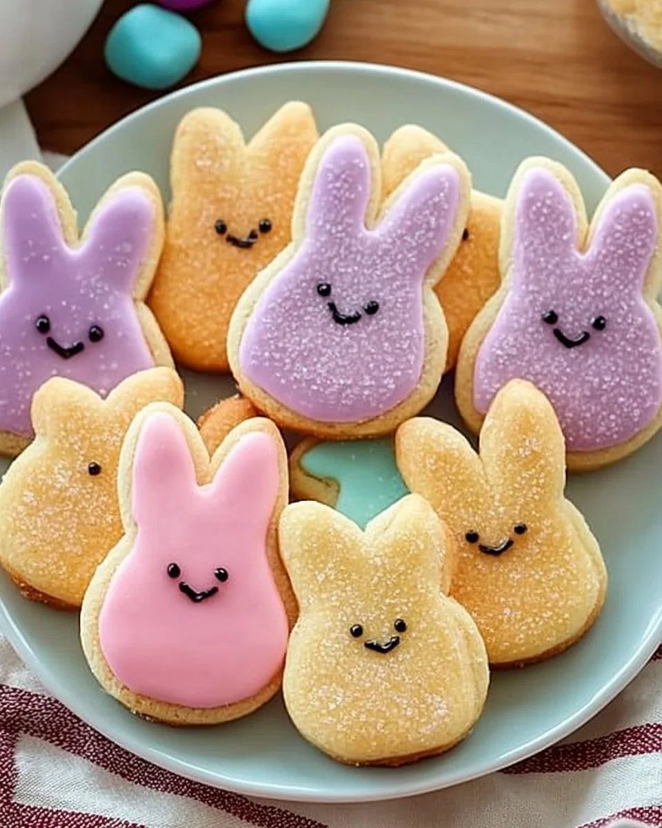 Adorable buttercream bunny cookies decorated for spring celebrations