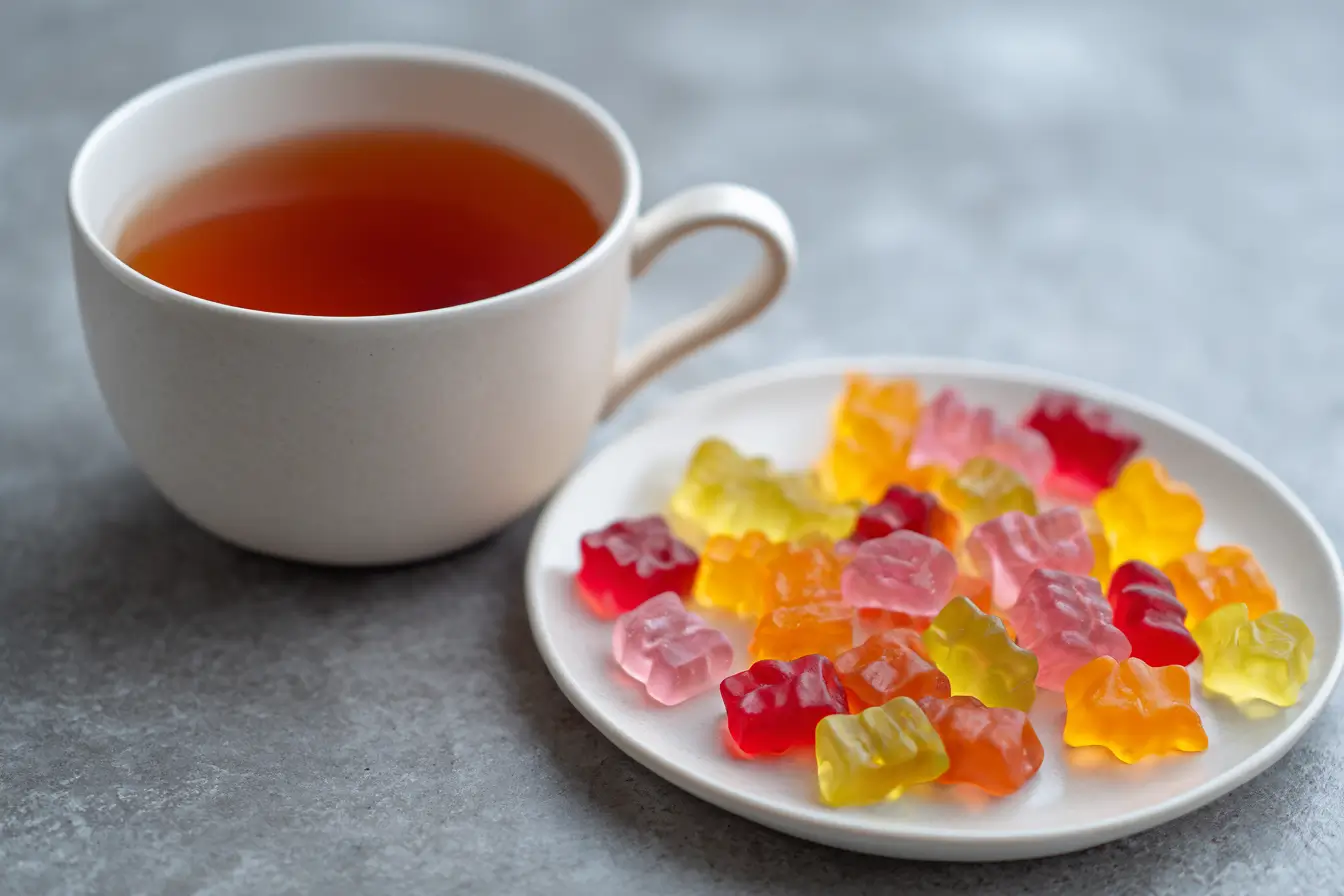 dr william li gelatin trick recipe drink with homemade gummies on plate