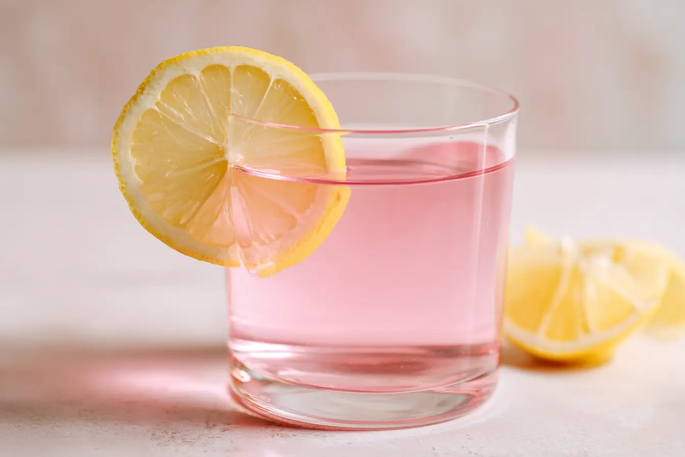 pink version of dr william li pink gelatin recipe with lemon slice