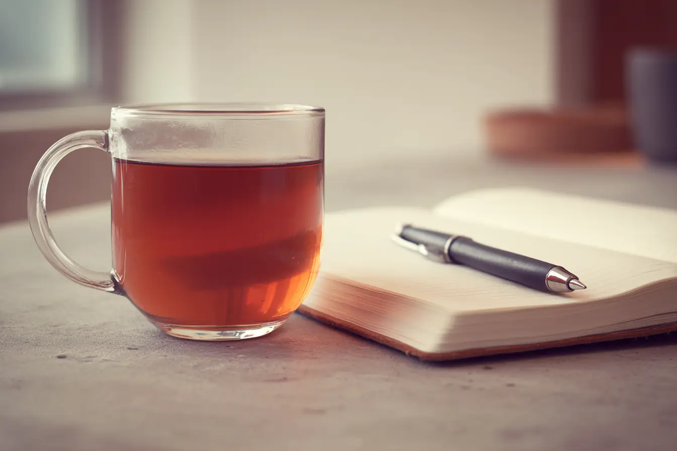 gelatin weight loss trick recipe drink on counter beside journal