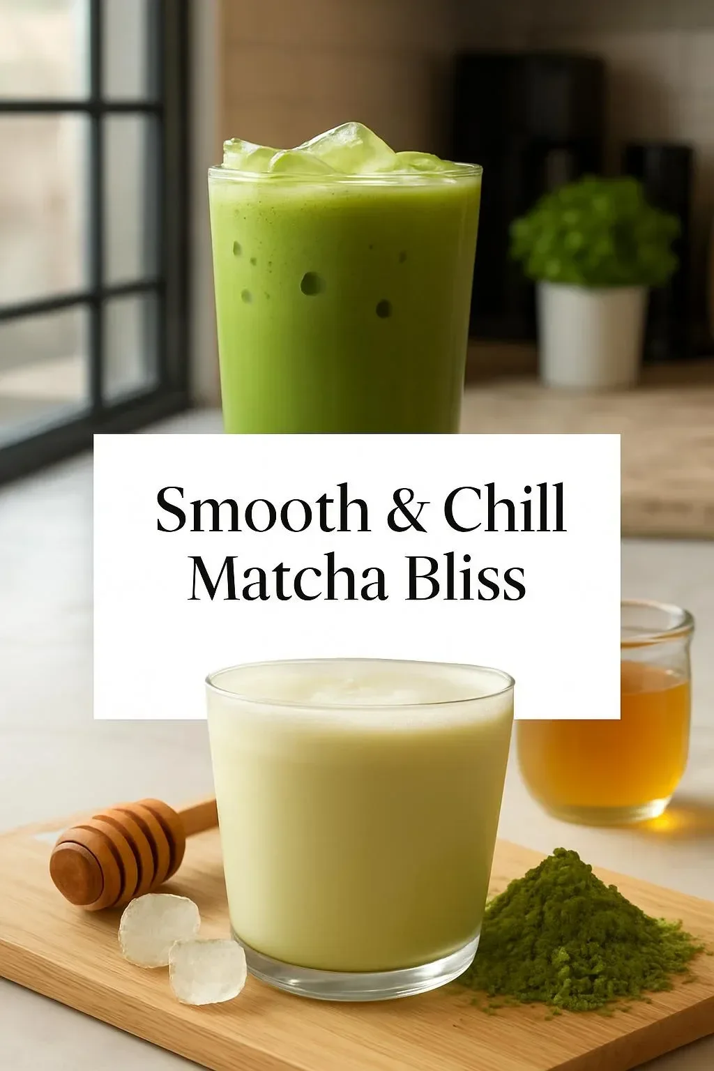 Iced Matcha Latte served in a glass with ice and a straw