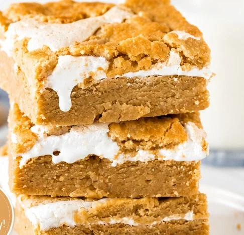 Delicious Fluffernutter Bars with peanut butter, marshmallow, and chocolate.